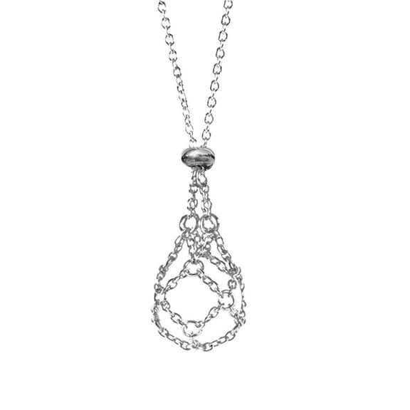 DHliIQQ Crystal Stone Holder Necklace Pendant Holders Cord Adjustable