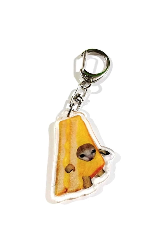 Cute Portable Cat Keychain - Meme Food Cat Head Pendant Keyring