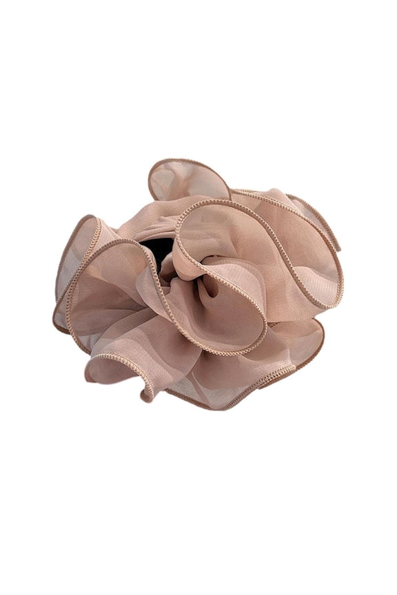 Korea Simple Hairpin New Large Women Rose Clips Flower Claw Fabric Accessories Jaw Clamps Ribbon