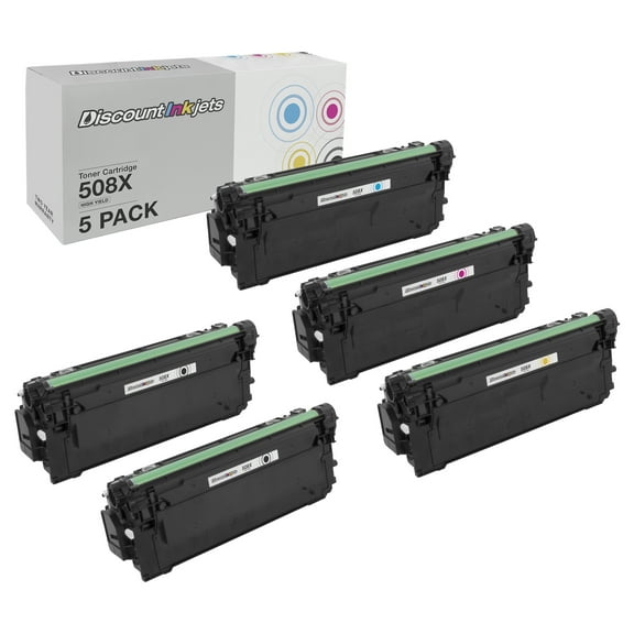 DI 5pk Toner Cartridge Replacement for HP 508X High Yield 2 B, 1 C, M, Y Compatible with HP Color LaserJet Color LaserJet Enterprise Enterprise LaserJet LaserJet Enterprise: M533X, M552dn, M553dh
