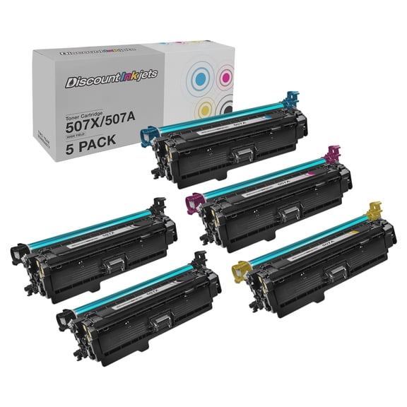 DI Cartridges for HP 507X & 507A Toner (2 Black 1 Cyan 1 Magenta 1 Yellow) Compatible with LaserJet Enterprise 500 M575dn, M551dn, M551xh, M575f, M575c, M570dn
