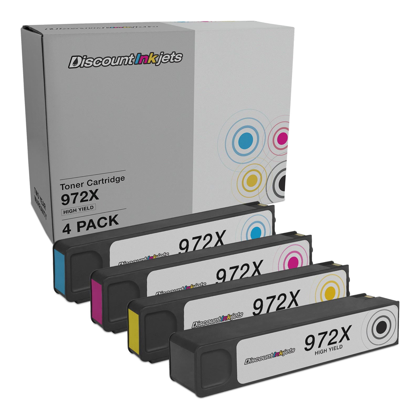 DI Compatible Ink Cartridges Replacements for HP 972x 4pk Black HY Compatible Model: HP PageWide Pro: 352dw, 377dw, 452dn, 452dw, 477dn, 477dw, 552dw, 577dw, 577dw MFP, 577z