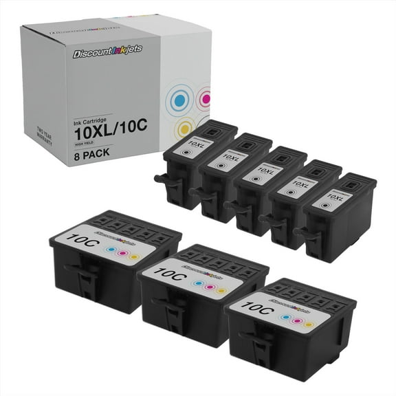 DI Compatible Ink Cartridges Replacements for Kodak 10XL 8pk HY Compatible Model: EasyShare 5100, EasyShare 5300, EasyShare 5500, ESP 3, ESP 3250, ESP 5, ESP 5210, ESP 5250, ESP 7, ESP 7250