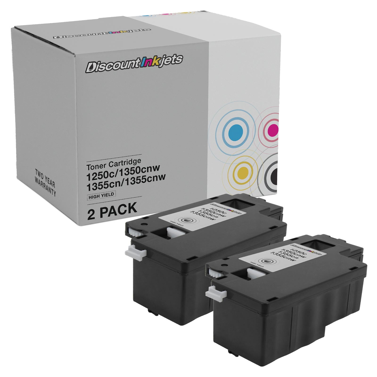 DI Compatible Toner Cartridge for Dell 331-0719 MY5TJ HY (Black, 2pk) Compatible with Dell Color Laser: 2150cdn, 2150cn Multi-Function: 2155cdn, 2155cn
