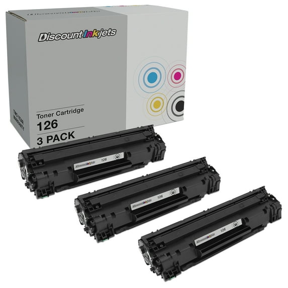 DI Compatible Toner Cartridge Replacements for Canon 126 (Black, 3-Pack) Compatible with imageCLASS LBP6230dw and LBP6200d