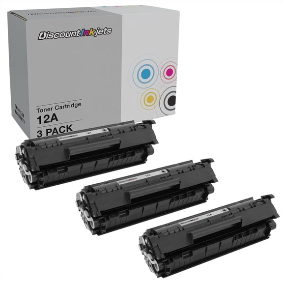 DI Compatible Toner Cartridge Replacements for HP 12A (Black,3-Pack) Other Compatible Printers: 3015, 3020, 3030, 3050, 3052, 3055, M1319, M1319f