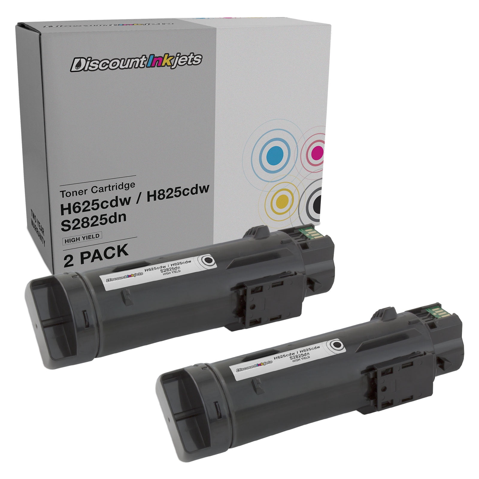 DI Compatible Toner Cartridges for Dell 593-BBOW N7DWF (Black, 2-Pack) Compatible with Dell Laser H625cdw, H825cdw, S2825cdn