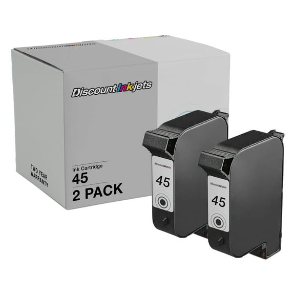 DI HP 45 51645A Ink Cartridge Replacements for PhotoSmart (Black 2-Pack) Compatible with PhotoSmart: 1000, 1100, 1100xi, 1115, 1115cvr, 1215, 1215vm, 1218, 1218xi, 1315, 1315vm, P1000, P1000xi, P1100