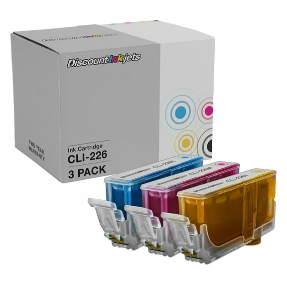 DI Ink Cartridge Replacement for Canon CLI-226 (Cyan, Magenta, Yellow, 3pk) Compatible with: Canon PIXMA iP4820, iP4920, iX6520, MG5120, MG5220, MG5320, MX712
