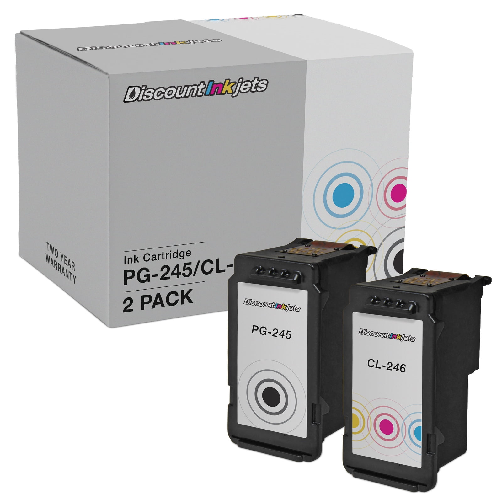 DI Ink Cartridge Replacement for Canon PG-245 & CL-246 (Black, Color, 2-Pack) Compatible with Canon PIXMA: iP2820, MG2420, MG2520, MG2522, MG2525, MG2555, MG2920