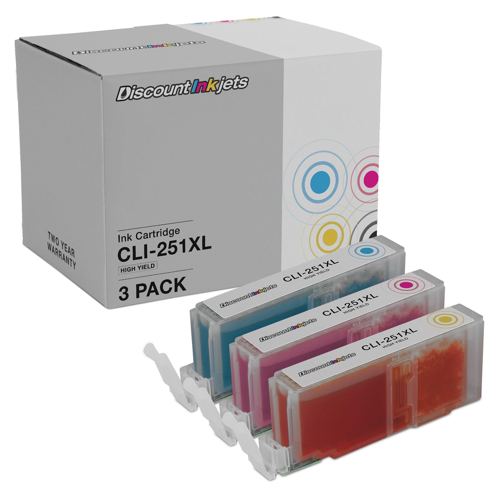 DI Ink Cartridge Replacement for Canon CLI-251XL (Combo Set - 3pk) Compatible with Canon: Pixma MX922, MG5420, MG6320, MX722, iP7220, MG5422, MG7120