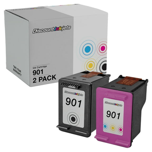 DI Ink Cartridge Replacements for HP 901 2pk Compatible Model: HP OfficeJet Pro: K5300, K5400, K5400dn, K5400dtn, K5400tn, K5456z, K550, K550dtn, K550dtwn, K8600, K8600dn, L7380, L7480, L7500