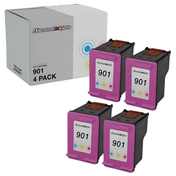 DI Ink Cartridge Replacements for HP 901 4pk Compatible Model: HP OfficeJet Pro: K5300, K5400, K5400dn, K5400dtn, K5400tn, K5456z, K550, K550dtn, K550dtwn, K8600, K8600dn, L7380, L7480, L7500, L7550