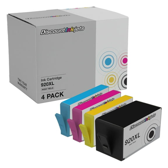DI Ink Cartridge Replacements for HP 920XL HY Black, Cyan, Magenta, Yellow Compatible with HP OfficeJet: 6000, 6500, 6500a, 6500a Plus, 7000 Wide Format, 7500a