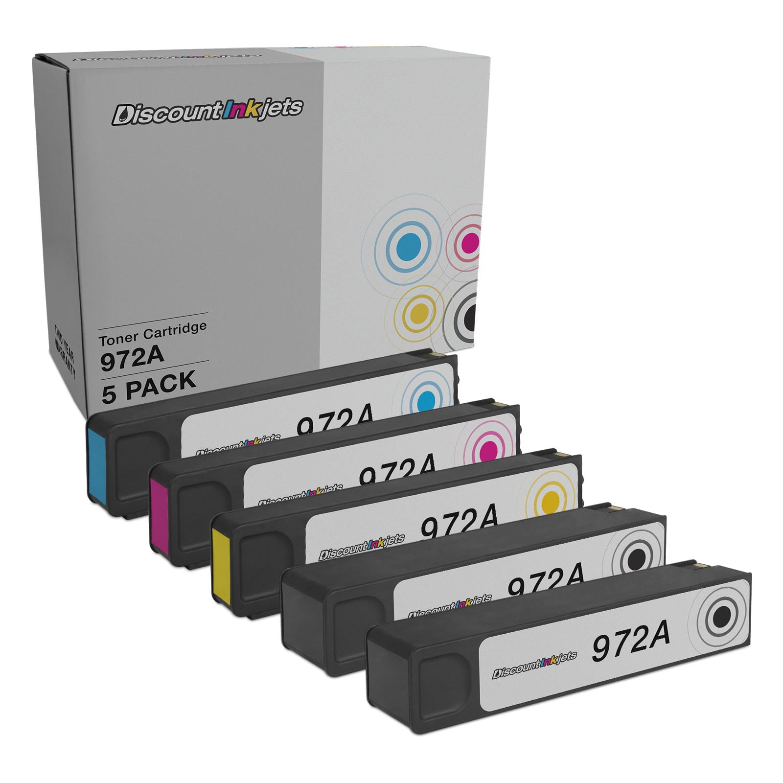 DI Ink Cartridge Replacements for HP 972A 2 Black 1 Cyan 1 Magenta 1 Yellow Compatible with HP PageWide Pro: 352dw, 377dw, 452dn, 452dw, 477dn, 477dw, 552dw, 577dw, 577dw MFP, 577z
