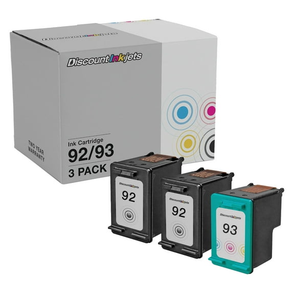 DI Ink Cartridge Replacements for HP92 HP93 3pk Compatible Model: HP PhotoSmart: 7850, C3100, C3110, C3125, C3135, C3140, C3150, C3170, C3173, C3175, C3180, C3183, C3188, C3190, C3193, C3194
