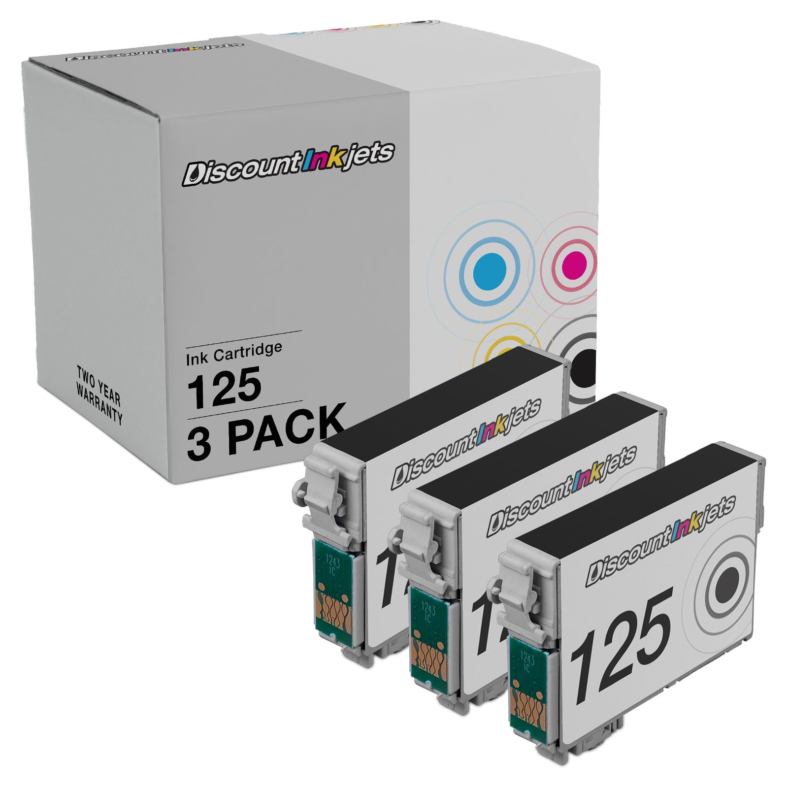 DI Ink Cartridge Replacements for Epson 125 (Black, 3-Pack) Compatible ...