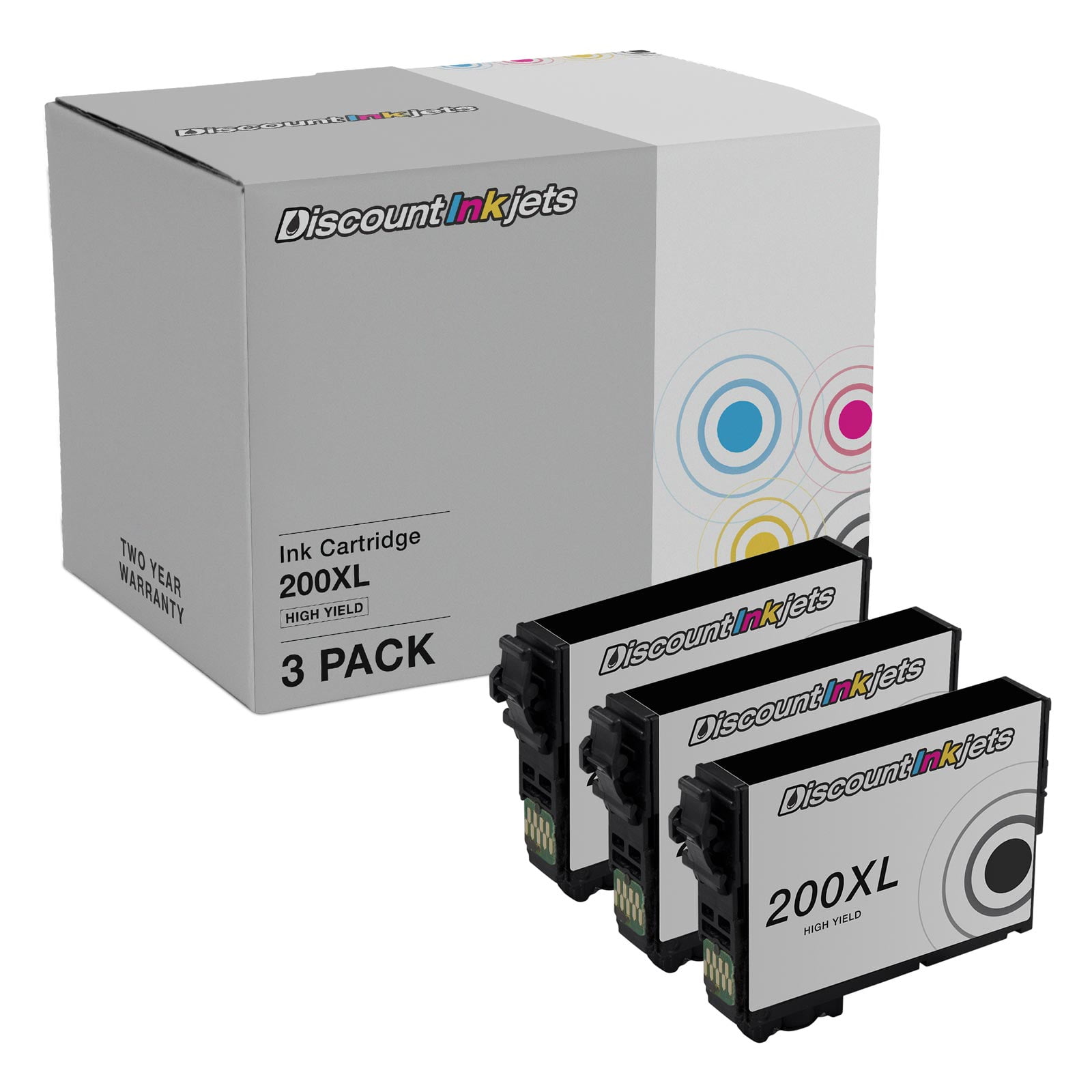 DI Ink Cartridge Replacements for Epson 200XL 200 XL T200XL120 HY Black 3pk Compatible with Expression: XP-200, XP-300, XP-310, XP-400, XP-410