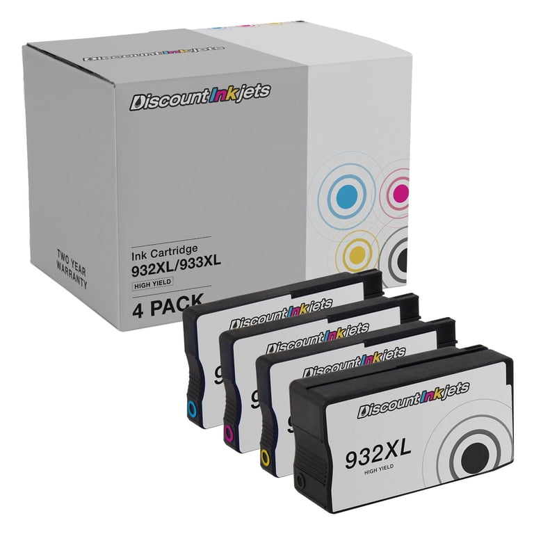 DI Ink Cartridge Replacements for HP 933XL 932XL 4pk HY Compatible