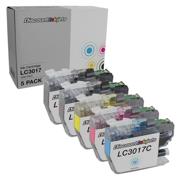 DI Ink Cartridges for Brother LC3017 (2 Black, Cyan, Magenta, Yellow, 5pk) Compatible with: MFC-J5330DW, MFC-J5335DW, MFC-J5730DW, MFC-J6530DW & MFC-J6930DW