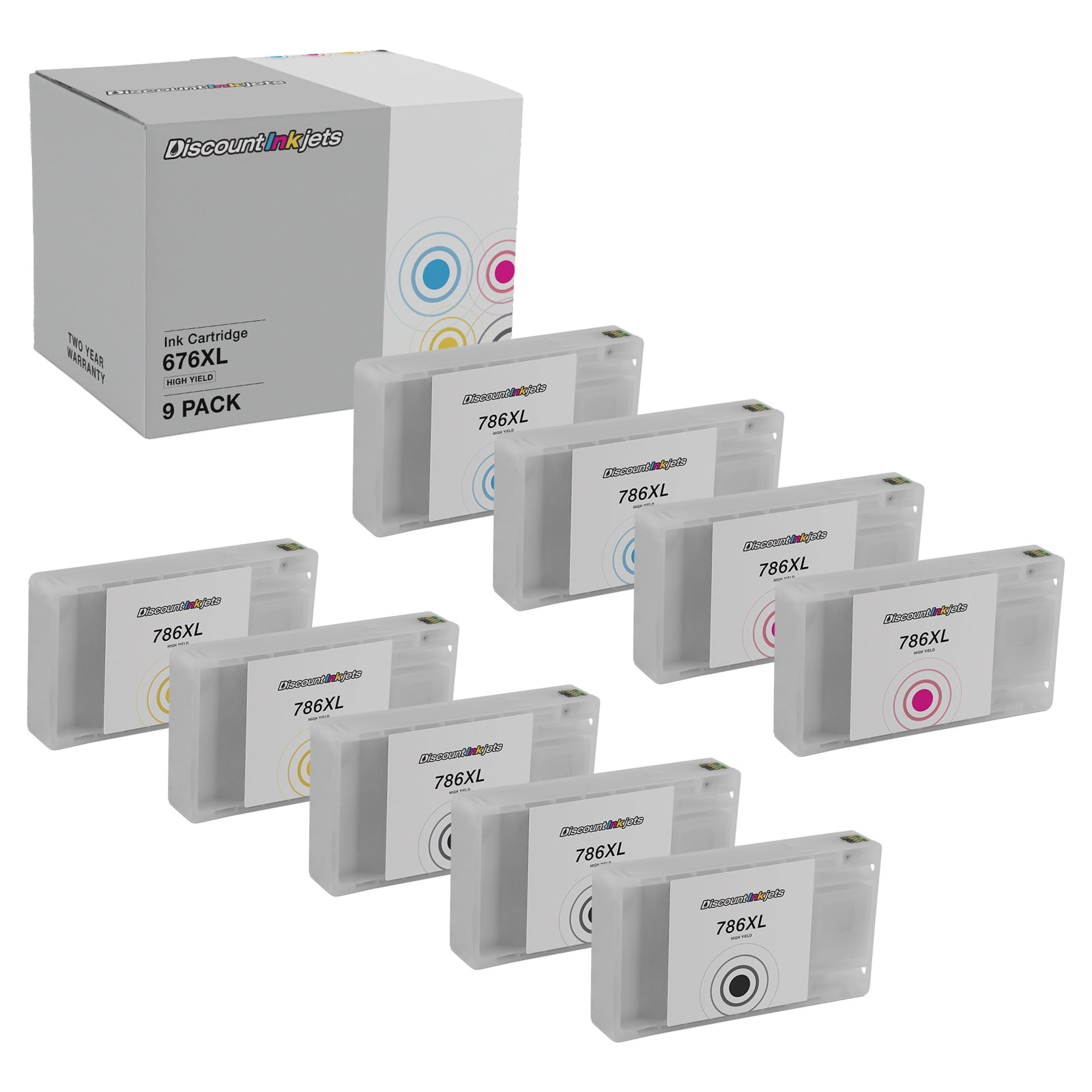 DI Ink Cartridges for Epson 786XL HY 3 Black, 2- Cyan, Magenta, Yellow ...