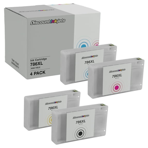 DI Ink Cartridges for Epson 786XL High Yield Black, Cyan, Magenta, Yellow Compatible with WorkForce: WF-4630, WF-4640, WF-5110, WF-5190, WF-5620, WF-5690