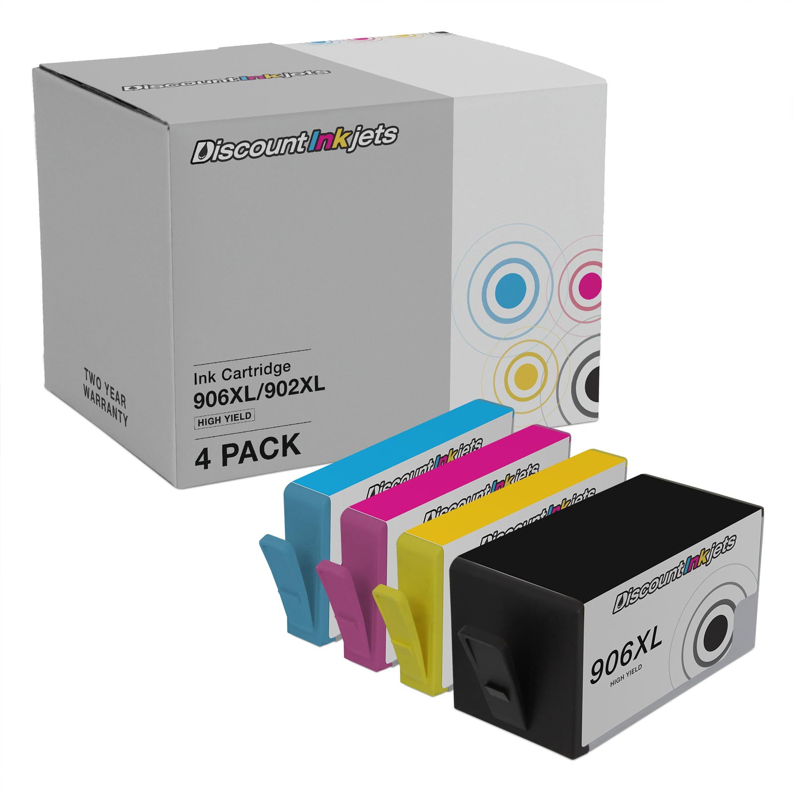 DI Ink Cartridges for HP 906XL 906 & 902XL 902 HY Black Cyan Magenta Yellow Compatible with OfficeJet 6962 OfficeJet Pro 6960 6963 6964 6966 6971 6976 6968 6978 6970 6975 6979 6974 6961