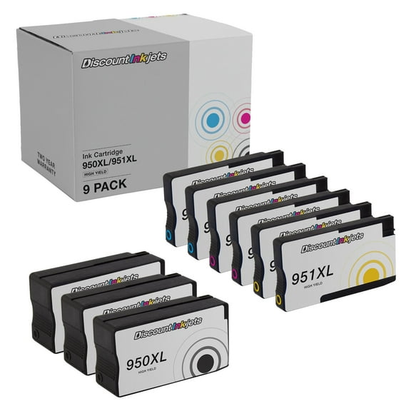 DI Ink Cartridges for HP 950XL & 951XL 3 Black, 2 Cyan, 2 Yellow, 2 Magenta Compatible with OfficeJet Pro 251dw, 276dw MFP, 8100, 8600, 8600 Plus, 8600 Premium, 8610, 8615, 8616, 8620, 8625, 8630