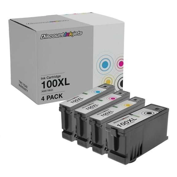DI Ink Cartridges Replacements for Lexmark 100XL 4pk HY Compatible Model: Impact S301, S305, Interact S605, Interpret S405, Intuition S505, Pinnacle Pro901, Platinum Pro905, Prestige Pro805