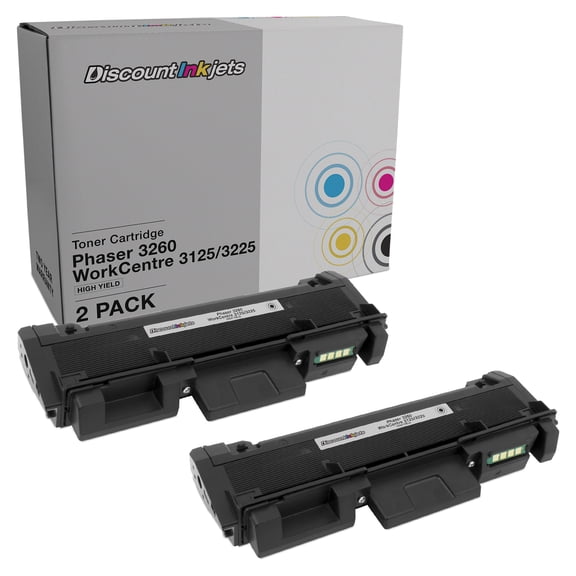 DI Ink Cartridges Replacements for Xerox 106R02777 2pk HY Compatible Model: Xerox 3260, 3260 DNI, 3260 DI Xerox WorkCentre: 3215, 3215 NI, 3225 DNI (Black)