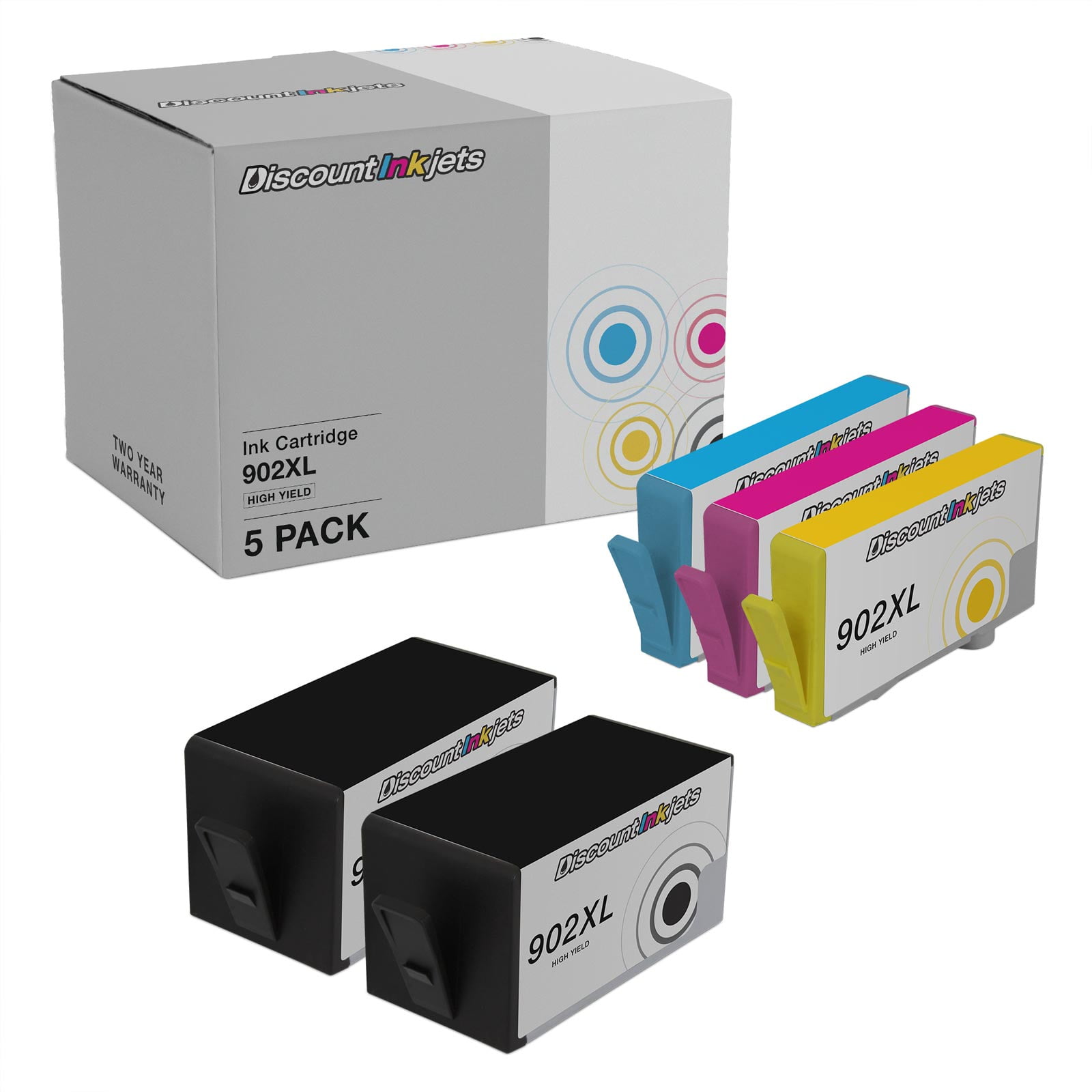 DI Ink Cartridges Set 902 XL 902XL HY (2 Black 1 Cyan 1 Magenta 1 Yellow) Compatible with OfficeJet 6950 6954 6951 6958 6962 OfficeJet Pro 6960 6963 6964 6966 6971 6976 6968 6978 6970 6975 6979 6974