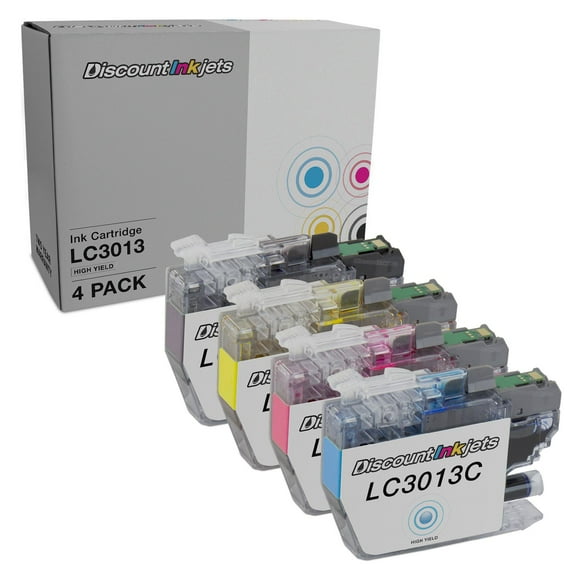 DI Ink Cartridges for Brother LC3013 Black, Cyan, Magenta, Yellow, 4 pack Compatible with Brother MFC-J491DW, MFC-J497DW, MFC-J690DW, MFC-J895DW