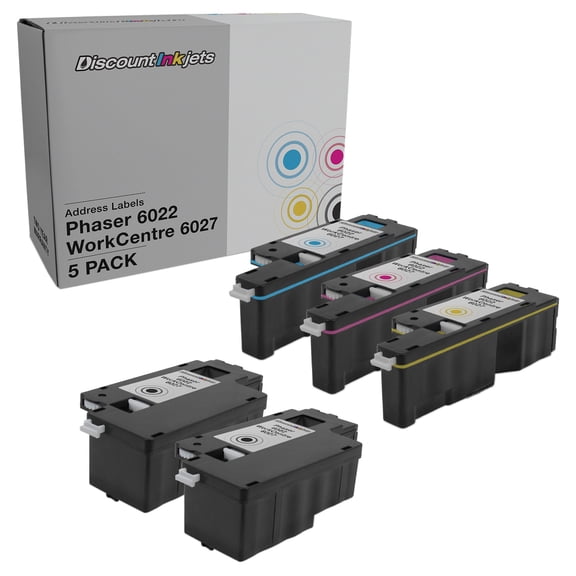 DI Ink Cartridges for Xerox Phaser 6022 & Work Centre 6027 HY (5pk-Black) Compatible Model: Xerox Phaser 6022 & WorkCentre 6027