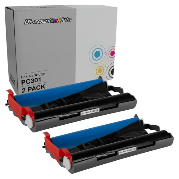 DI Intellifax Cartridge with Roll Replacement for Brother Fax PC301 2-Pack Compatible with Brother FAX 885MC Intellifax 750 770 775 870MC 885MC MFC 970MC