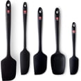 thumbnail image 1 of DI ORO Seamless Series 5-Piece Silicone Spatula Set - 600°F Heat-Resistant Rubber Spatulas - Pro-Grade Kitchen Utensil Set - LFGB Certified and BPA Free Silicone - For Cooking and Baking (Black), 1 of 9