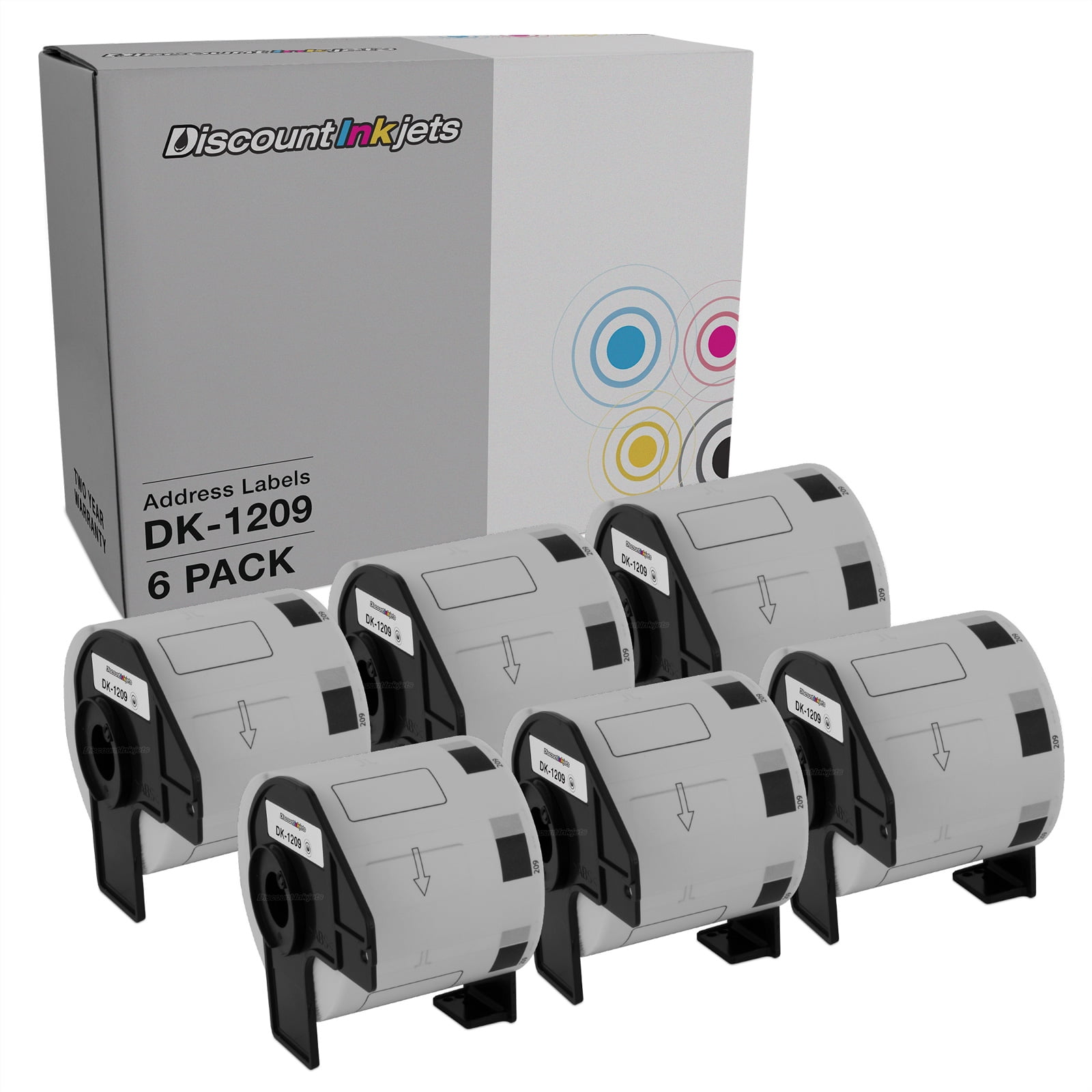 DI P-Touch Address Label Roll Replacement Brother DK-1209 (800 Labels 6pk) Compatible with the following P-Touch QL Label Makers: 1050, 1050N, 1060N, 500, 550