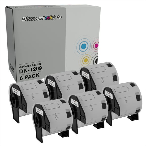 DI P-Touch Address Label Roll Replacement Brother DK-1209 (800 Labels 6pk) Compatible with the following P-Touch QL Label Makers: 1050, 1050N, 1060N, 500, 550
