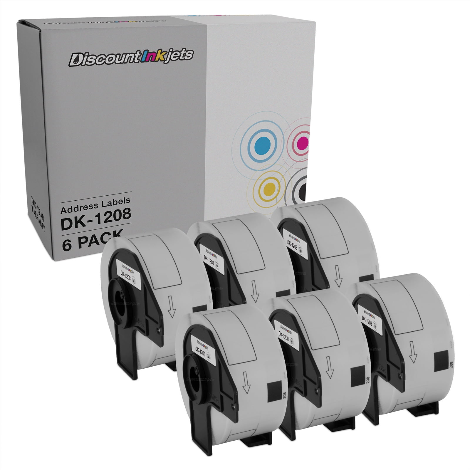 DI PTouch Address Labels for Brother DK-1208 1.4" x 3.5" in 400 Labels, 6pk Compatible with P Touch QL 500, QL-1050, QL-1050N, QL-1060N, QL-500, QL-500EC, QL-550, QL-570, QL-570VM, QL-580N, QL-650TD