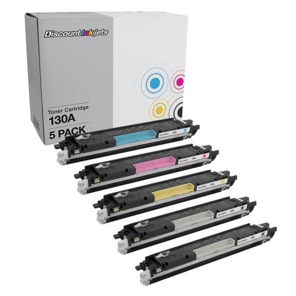 DI Replacement for HP 130A 130 Toner Cartridge (2 B, 1 C, M, Y, 5-Pk Set) Compatible with HP Color LaserJet LaserJet Pro LaserJet: Pro MFP M176n, Pro MFP M177fw