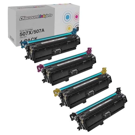 DI Replacements for HP 507X & 507A Toner (Black, Cyan, Magenta, Yellow) Compatible with LaserJet Enterprise 500 M575dn, M551dn, M551xh, M575f, M575c, M570dn