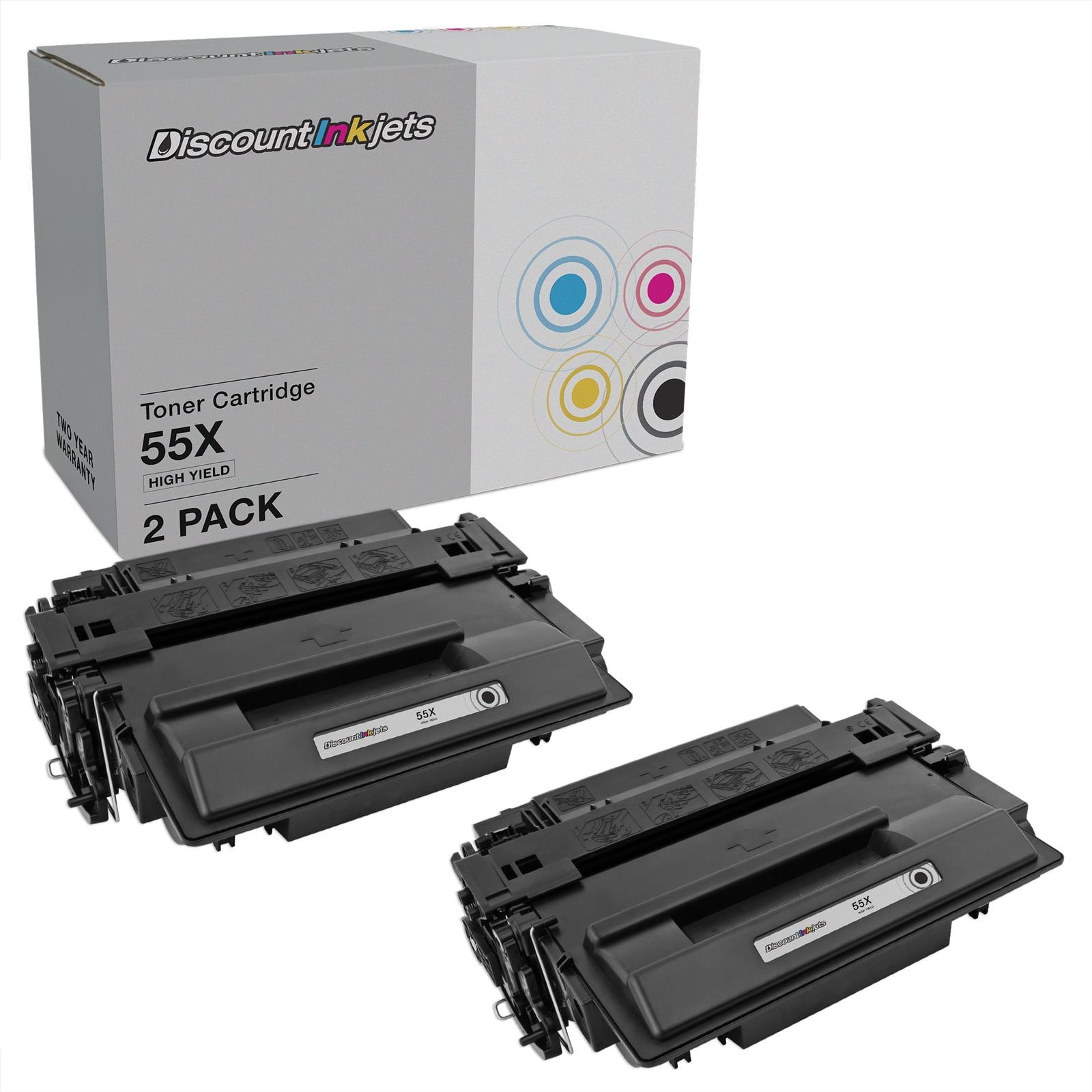DI Replacements for HP 55X 55A CE255X CE255A Toner (HY (Black, 2-Pack)) Compatible with LaserJet MFP M525dn, MFPM525f, Flow MFP M525c, M521dn MFP, MFP M521dw