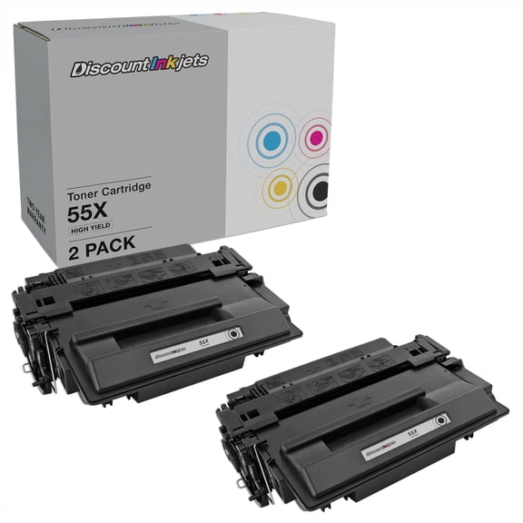 DI Replacements for HP 55X 55A CE255X CE255A Toner (HY (Black, 2-Pack)) Compatible with LaserJet MFP M525dn, MFPM525f, Flow MFP M525c, M521dn MFP, MFP M521dw