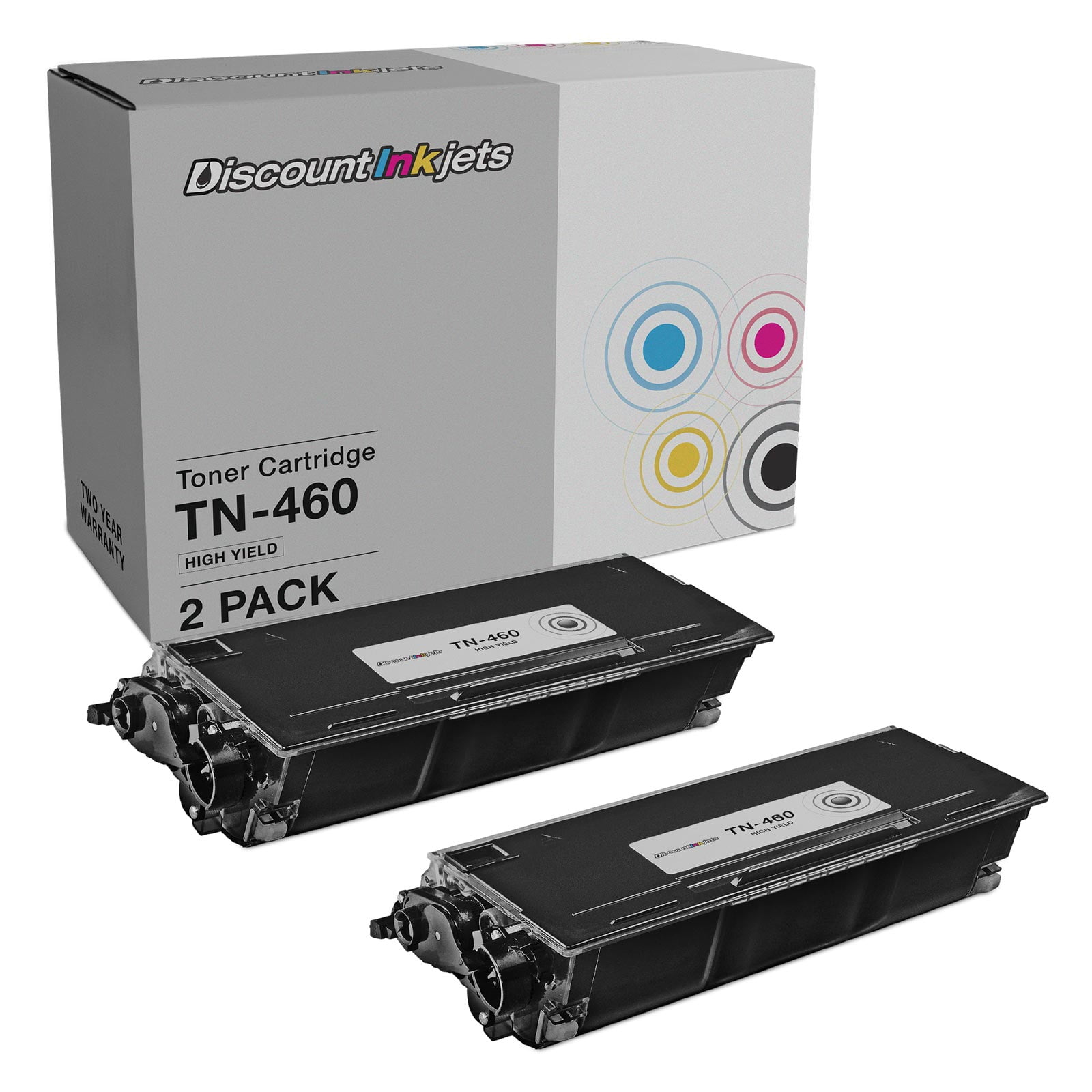 DI Toner Cartridge Replacement for Brother TN460 High Yield (Black, 2pk) Compatible with Multi-Function: MFC-1260, MFC-1270, MFC-2500, MFC-8300, MFC-8500, MFC-8600, MFC-8700, MFC-9600, MFC-9650