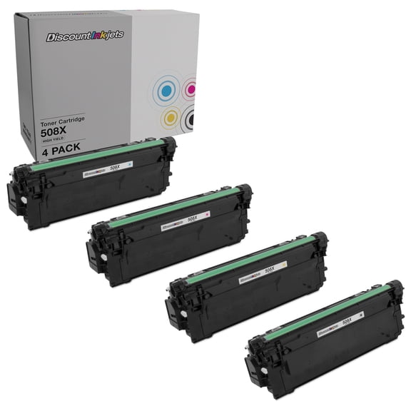 DI Toner Cartridge Replacement for HP 508X High Yield (B, C, M, Y, 4-Pk) Compatible with HP Color LaserJet Color LaserJet Enterprise Enterprise LaserJet LaserJet Enterprise: M533X, M552dn, M553dh