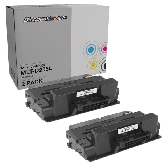DI Toner Cartridge Replacement for Samsung MLT-D205L HY (Black, 2-Pack) Compatible with the following Samsung ML and SCX printers: ML-3312ND, ML-3312DW, ML-3712ND, SCX-4835FD, SCX-4835FR