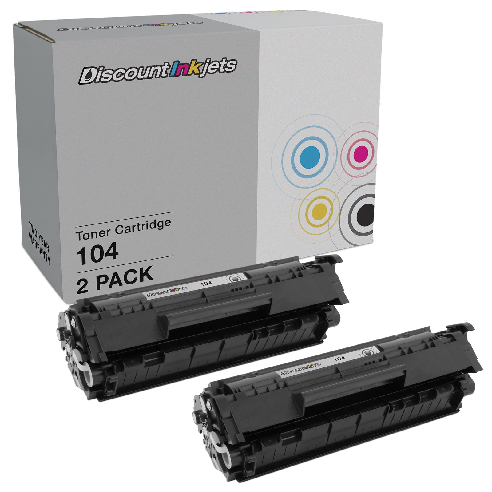 DI Toner Cartridge Replacement for 104 0263B001AA (Black, 2-Pack) Compatible with FaxPhone L120, L90, L140 imgaeCLASS MF4150, MF4270, MF4350d, MF4690