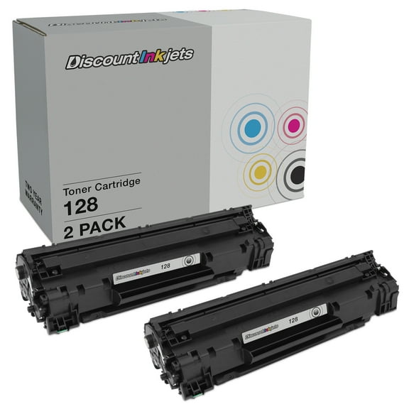 DI Toner Cartridge Replacement for Canon 128 3500B001AA (Black, 2-Pack) Compatible with FaxPhone: L100 & L190 imageCLASS: D530, D550, MF4412, MF4420n