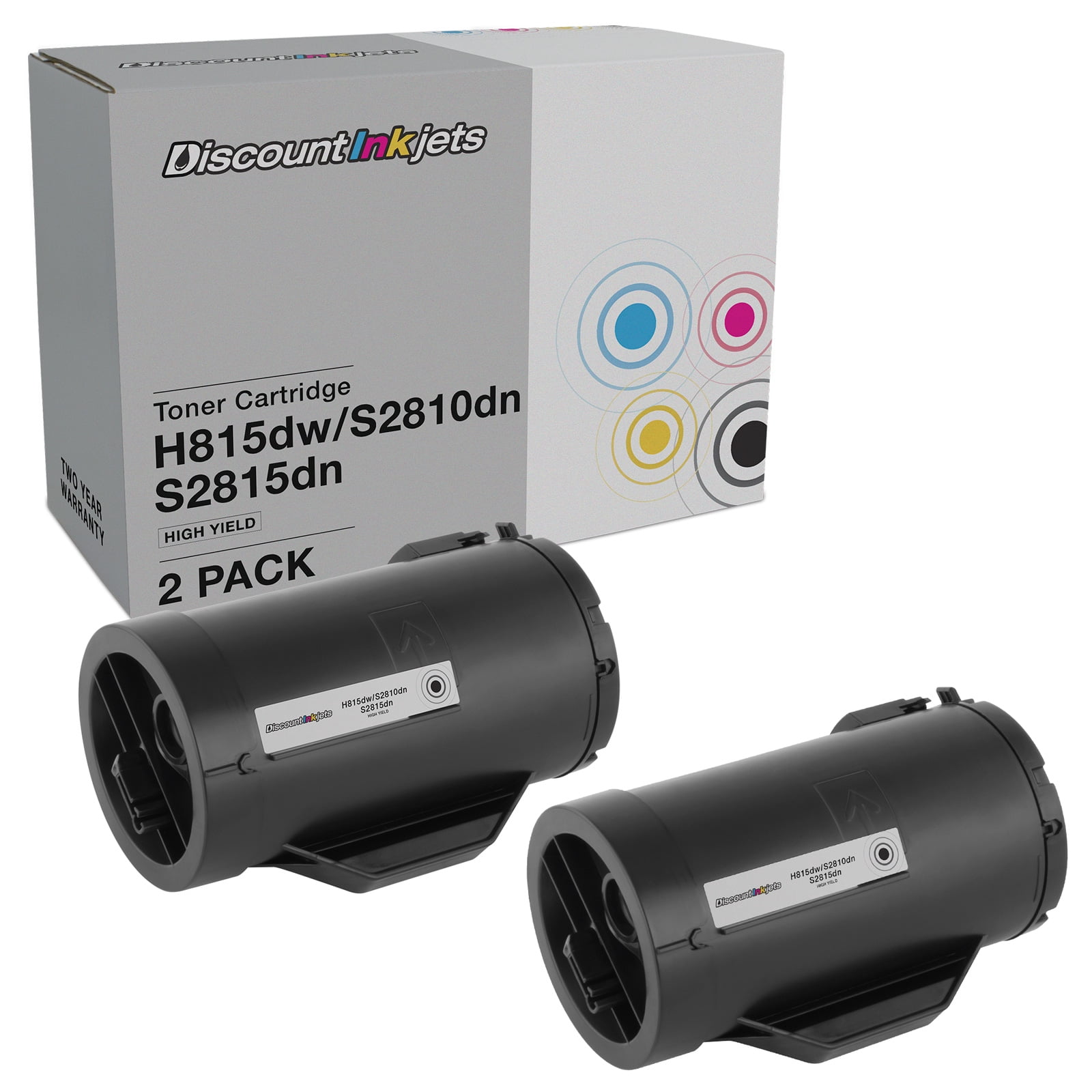 DI Toner Cartridge Replacement for Dell 593-BBMF 47GMH HY (Black, 2-pack) Compatible with Dell Laser Printers: H815dw, S2810dn, S2815dn