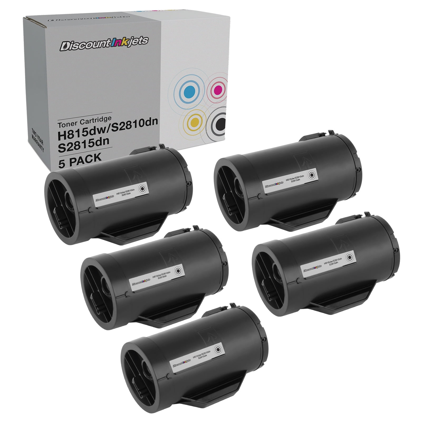 DI Toner Cartridge Replacement for Dell 593-BBML F9G3N (Black, 5-pack) Compatible with Dell Laser Printers: H815dw, S2810dn, S2815dn