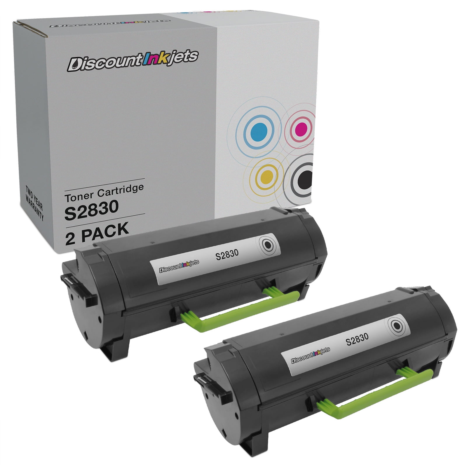 DI Toner Cartridge Replacement for Dell S2830dn 593-BBYO (Black, 2pk) Compatible with Dell Laser S2830dn